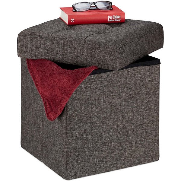 relaxdays Sitzhocker mit Stauraum (1 St), braun