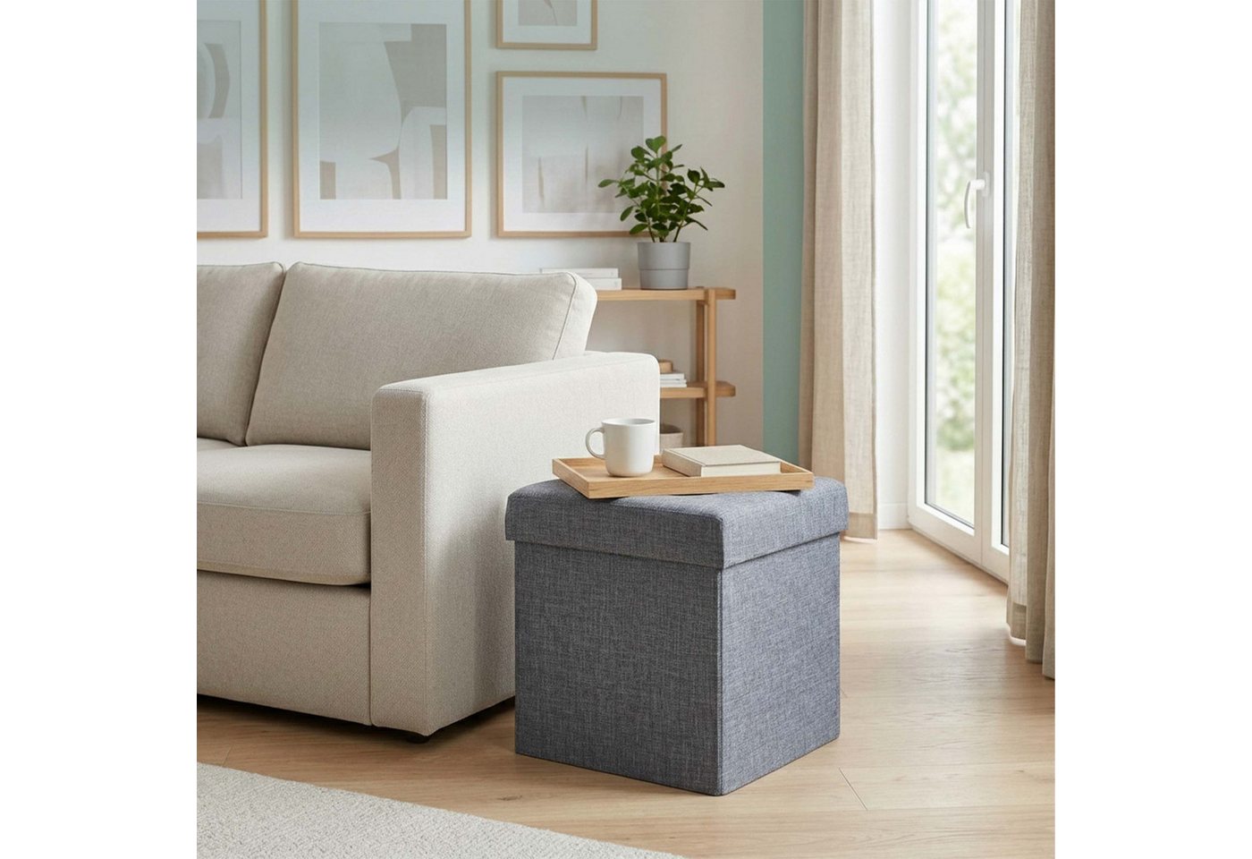 relaxdays Sitzhocker mit Stauraum (1 St), braun – Bild 3 von 5