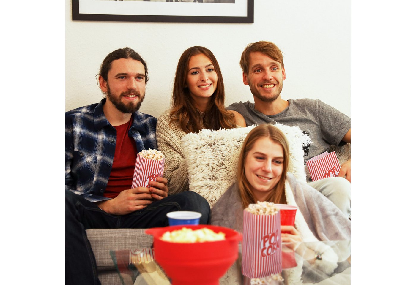 relaxdays Snackschale Retro Popcorntüten 100er Set, Papier, (100-tlg) – Bild 3 von 5