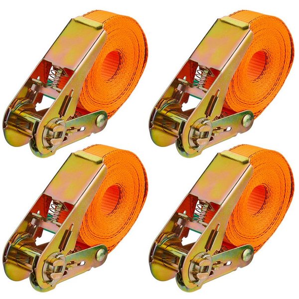 relaxdays Spanngurt Spanngurte mit Ratsche 4er Set (4-St) 5 m