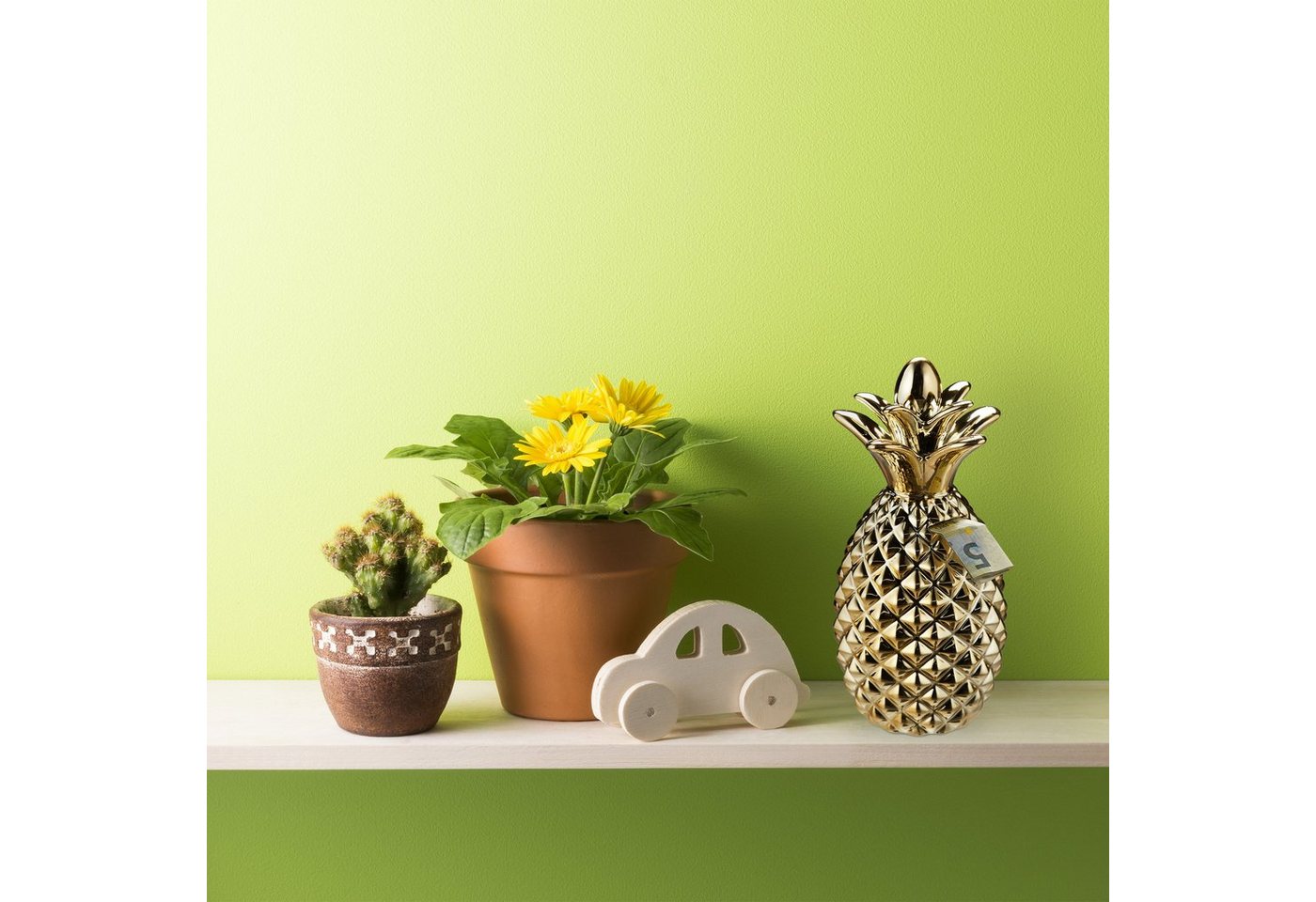 relaxdays Spardose Ananas gold, (1-tlg) – Bild 2 von 5
