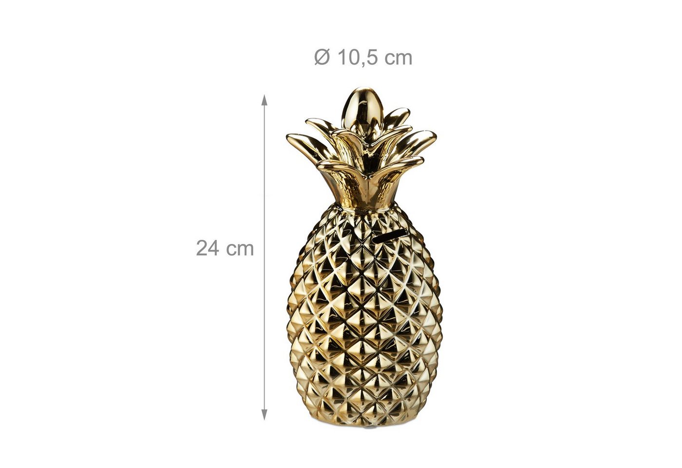 relaxdays Spardose Ananas gold, (1-tlg) – Bild 4 von 5