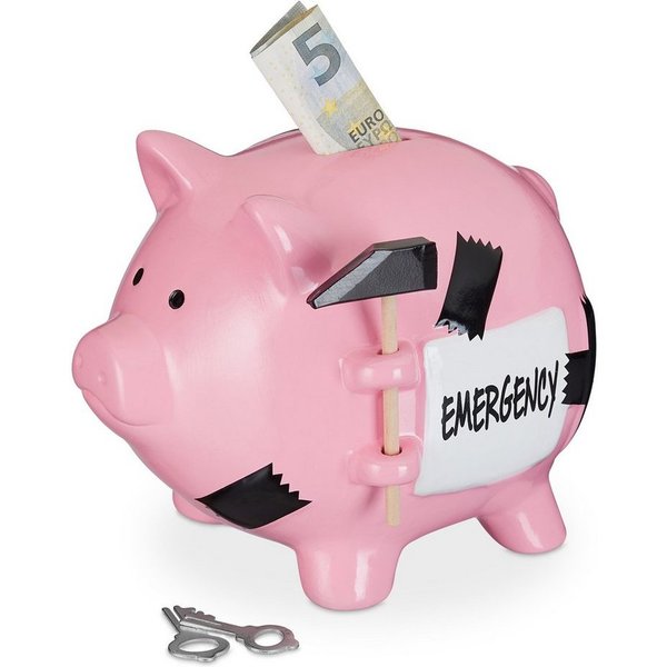 relaxdays Spardose Sparschwein Emergency, (3-tlg)