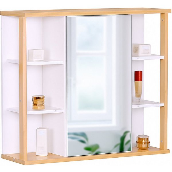 relaxdays Spiegelschrank mit Bambus-Dekor (1-St)