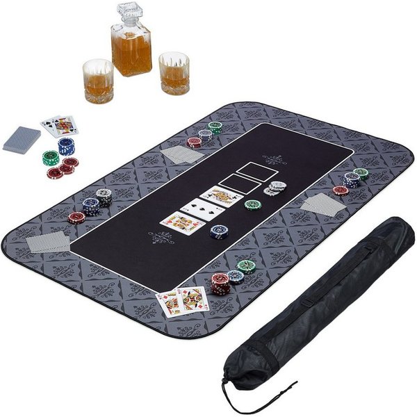 relaxdays Spieltisch Pokermatte 100x60, (2-tlg), schwarz