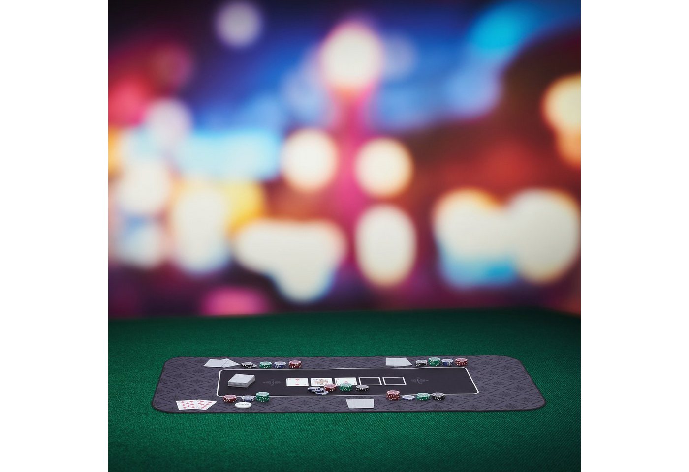 relaxdays Spieltisch Pokermatte 100x60, (2-tlg), schwarz – Bild 2 von 5