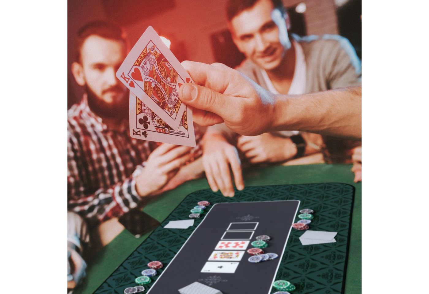 relaxdays Spieltisch Pokermatte 100x60, (2-tlg), schwarz – Bild 3 von 5