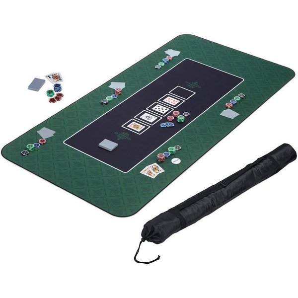 relaxdays Spieltisch Pokermatte 180x90, (2-tlg), grün