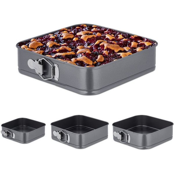 relaxdays Springform 4er Set quadratisch, (4-tlg)