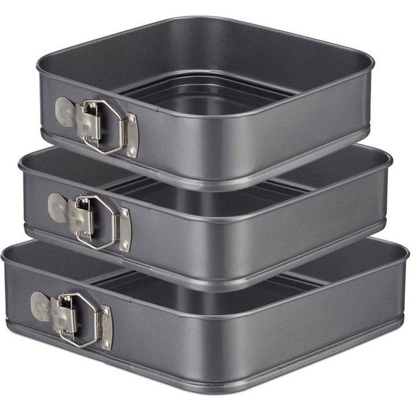 relaxdays Springform Quadratische Springform im 3er Set, (3-tlg)