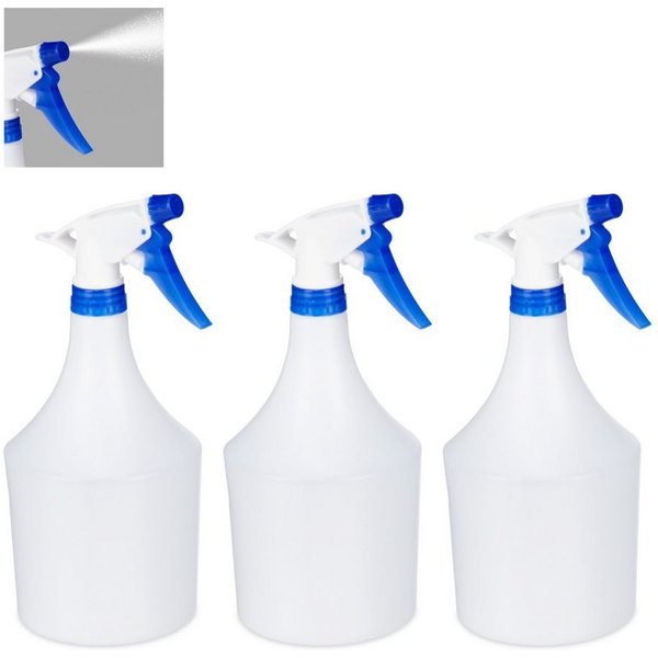 relaxdays Sprühflasche 3er Set, (3-tlg), blau