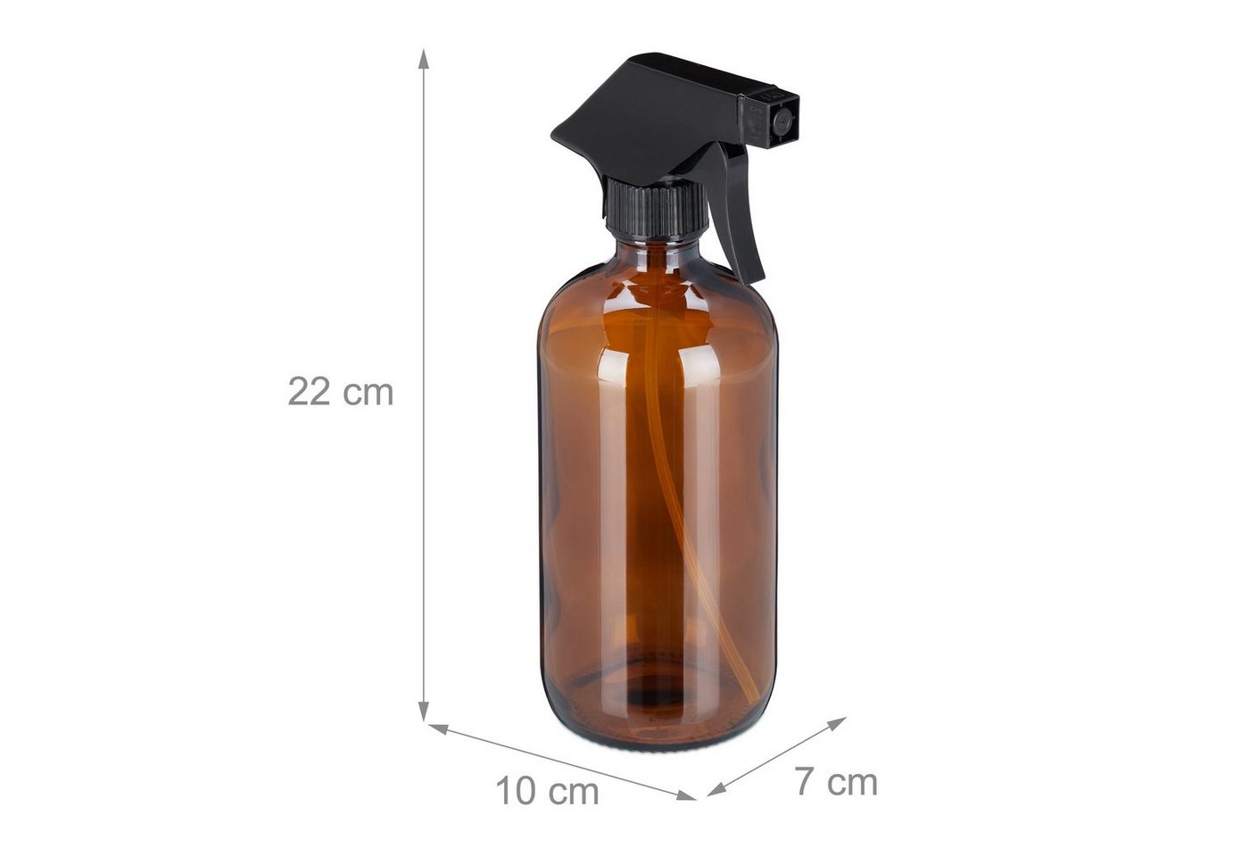 relaxdays Sprühflasche Glas im 2er Set Braun, (2-tlg) – Bild 4 von 5