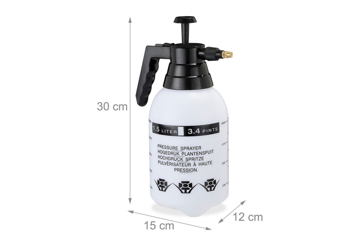 relaxdays Sprühflasche Pumpsprühflasche 1,5 Liter, (1-tlg) – Bild 4 von 5