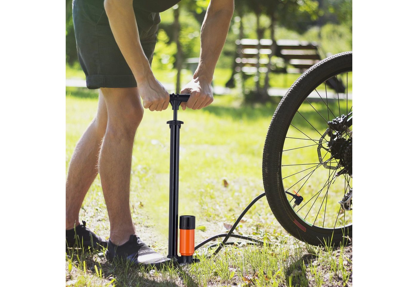 relaxdays Standpumpe mit Manometer (4-tlg) – Bild 5 von 5