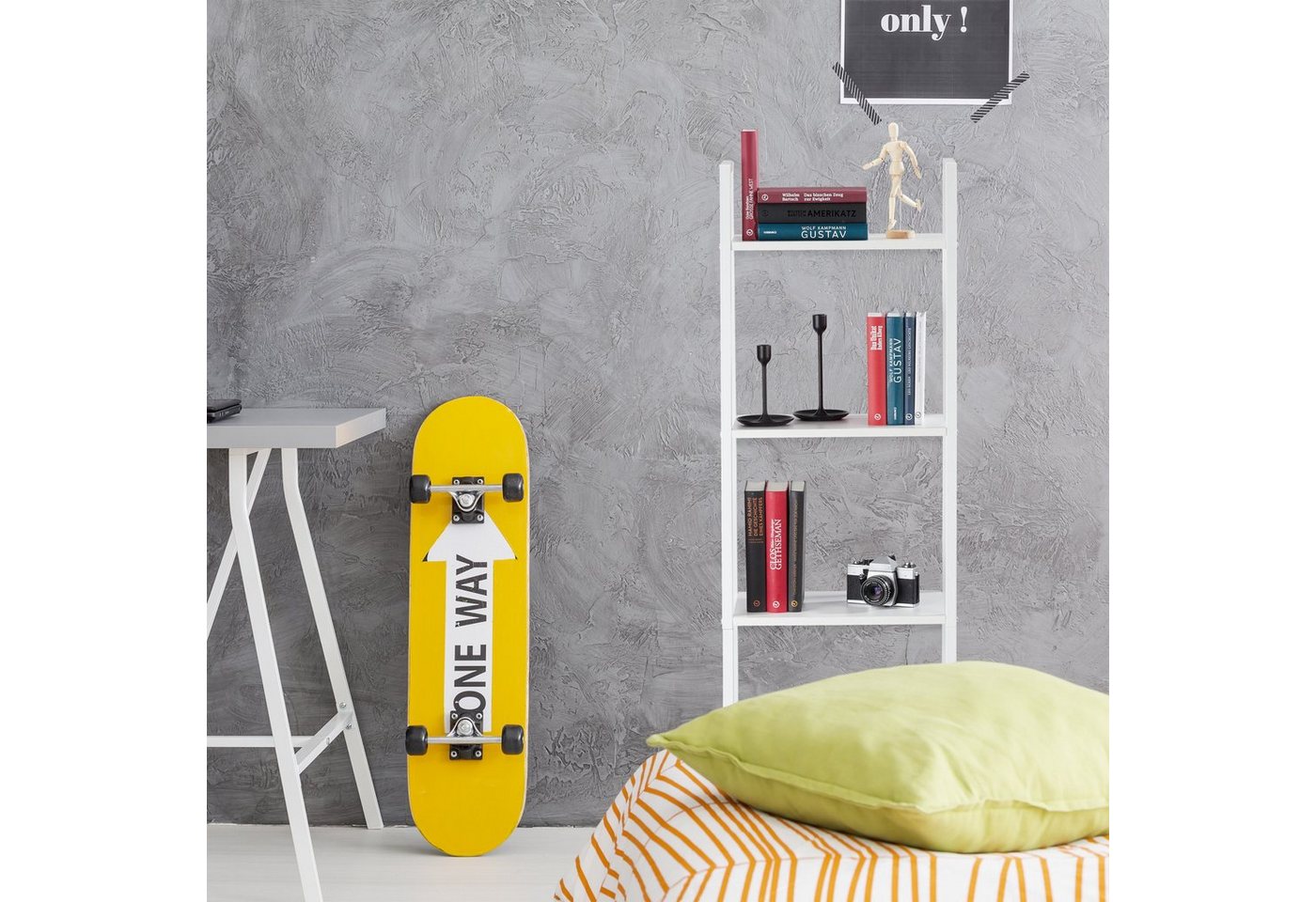 relaxdays Standregal mit 4 Ablagen, 1-tlg., Schwarz / Schwarz – Bild 3 von 5