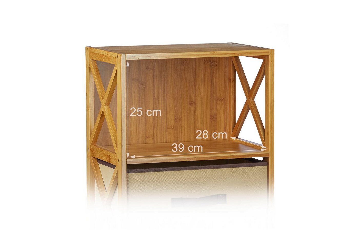 relaxdays Standregal Regal Bambus mit Korb, 1-tlg., 4 – Bild 5 von 5
