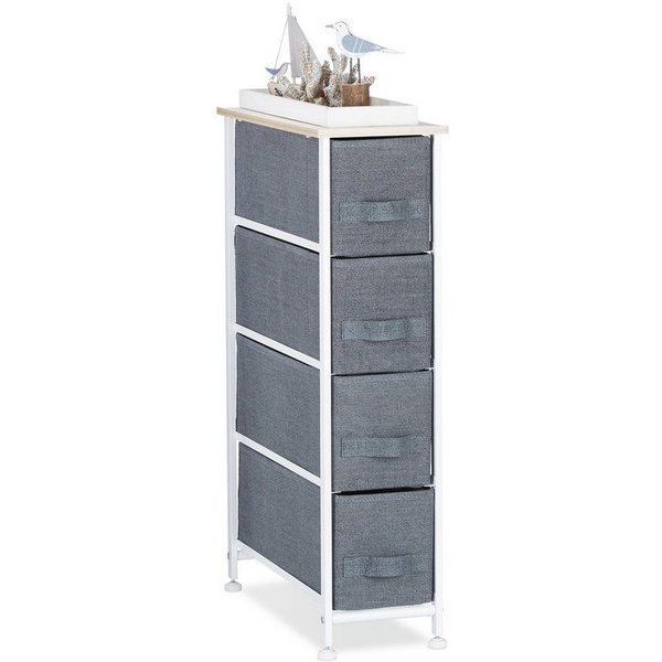 relaxdays Standregal Regalsystem verschiedene Varianten grau, 4-tlg., D