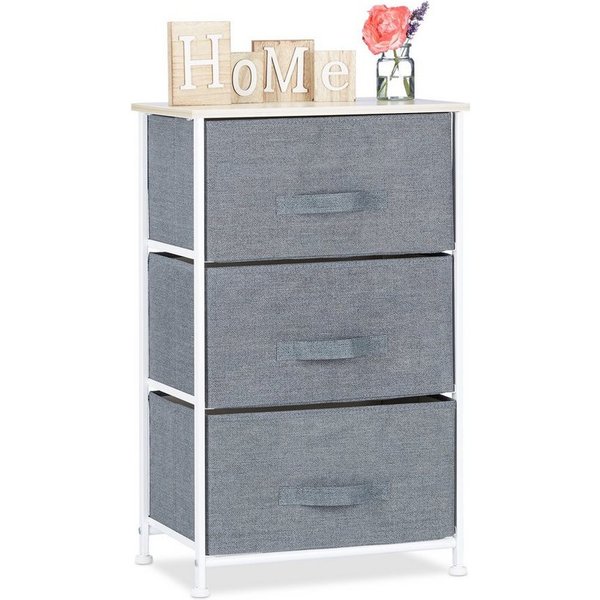 relaxdays Standregal Regalsystem verschiedene Varianten grau, 3-tlg., A