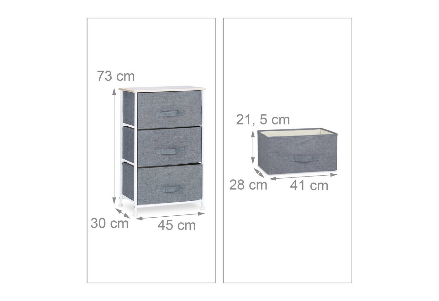 relaxdays Standregal Regalsystem verschiedene Varianten grau, 3-tlg., A – Bild 4 von 5
