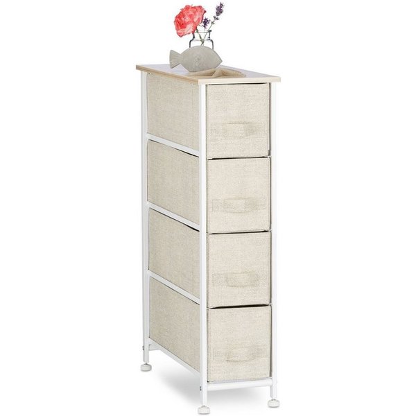 relaxdays Standregal Regalsystem verschiedene Varianten beige, 4-tlg., D