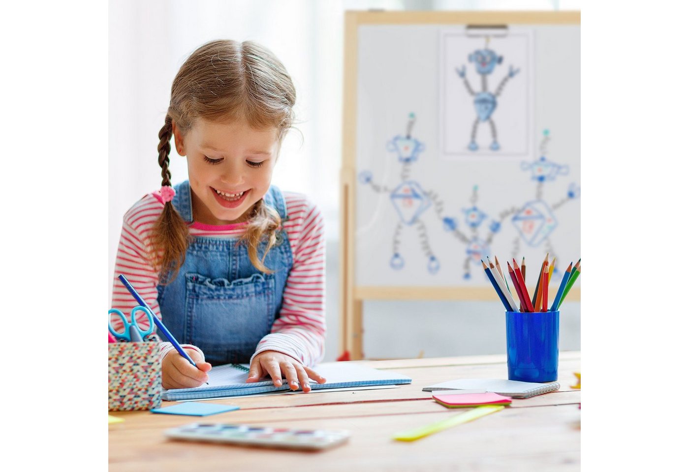 relaxdays Standtafel Kinder mit Whiteboard – Bild 3 von 5