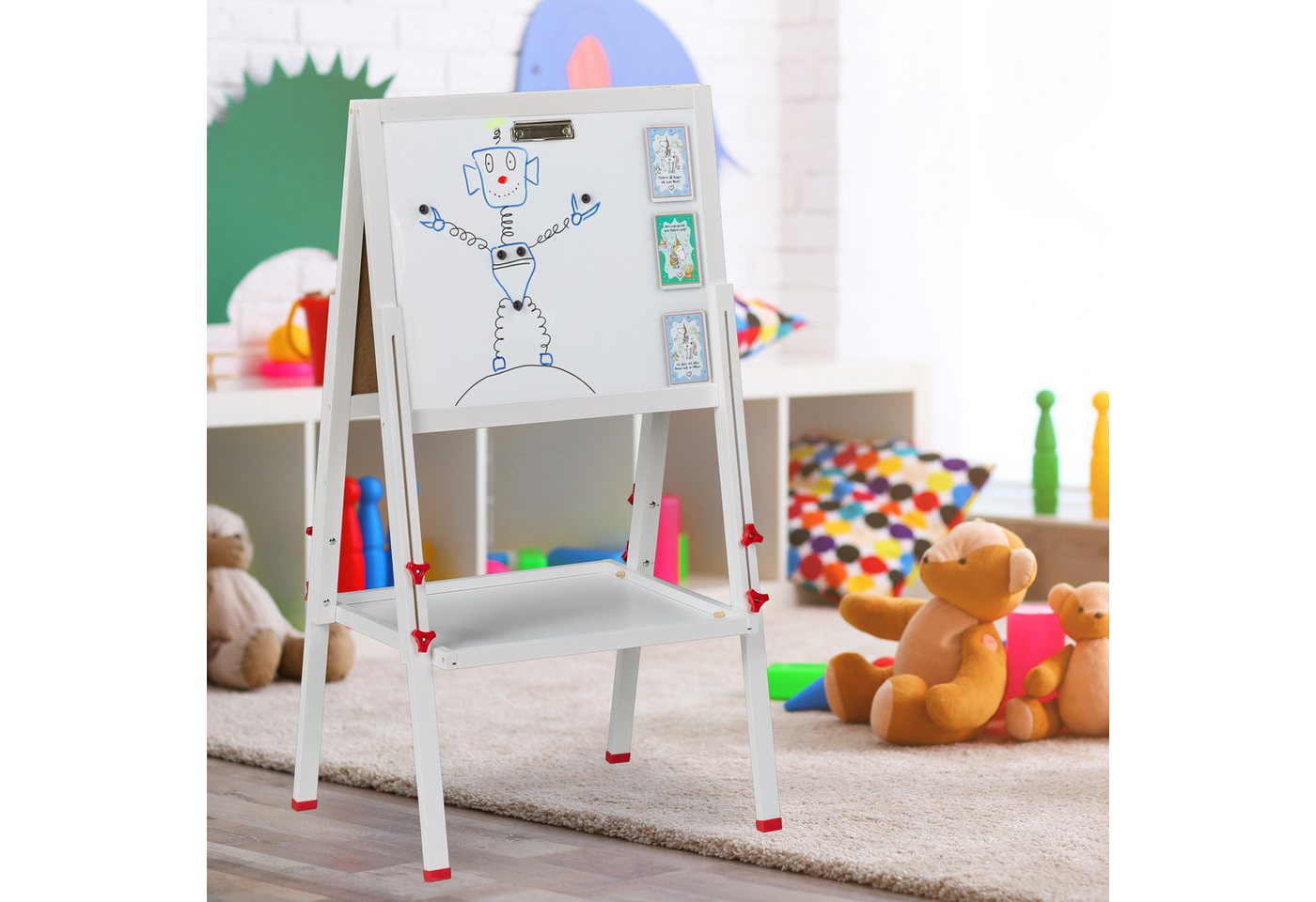 relaxdays Standtafel Kinderstandtafel mit Whiteboard, (1-tlg) – Bild 2 von 5