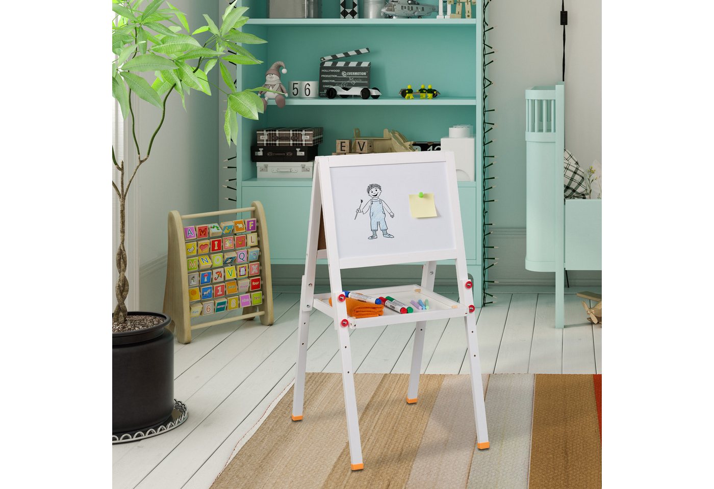 relaxdays Standtafel Kinderstandtafel mit Whiteboard, (1-tlg) – Bild 2 von 5