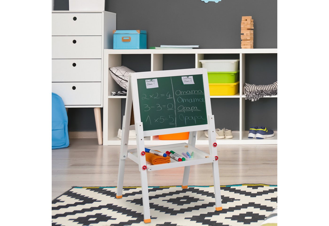 relaxdays Standtafel Kinderstandtafel mit Whiteboard, (1-tlg) – Bild 3 von 5