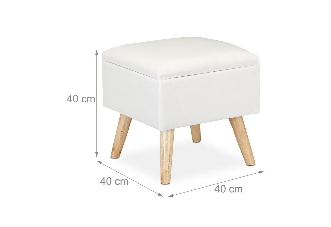 relaxdays Stauraumhocker Hocker mit Stauraum (1 St), weiß – Bild 4 von 5