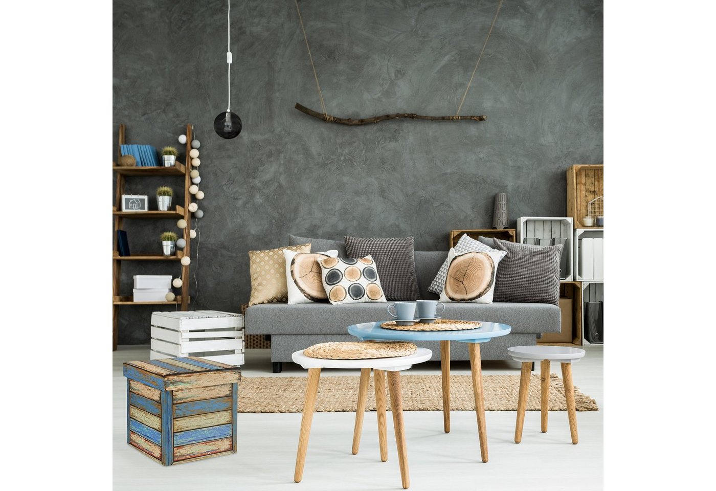 relaxdays Stauraumhocker Vintage Sitzhocker mit Stauraum (1 St) – Bild 2 von 5