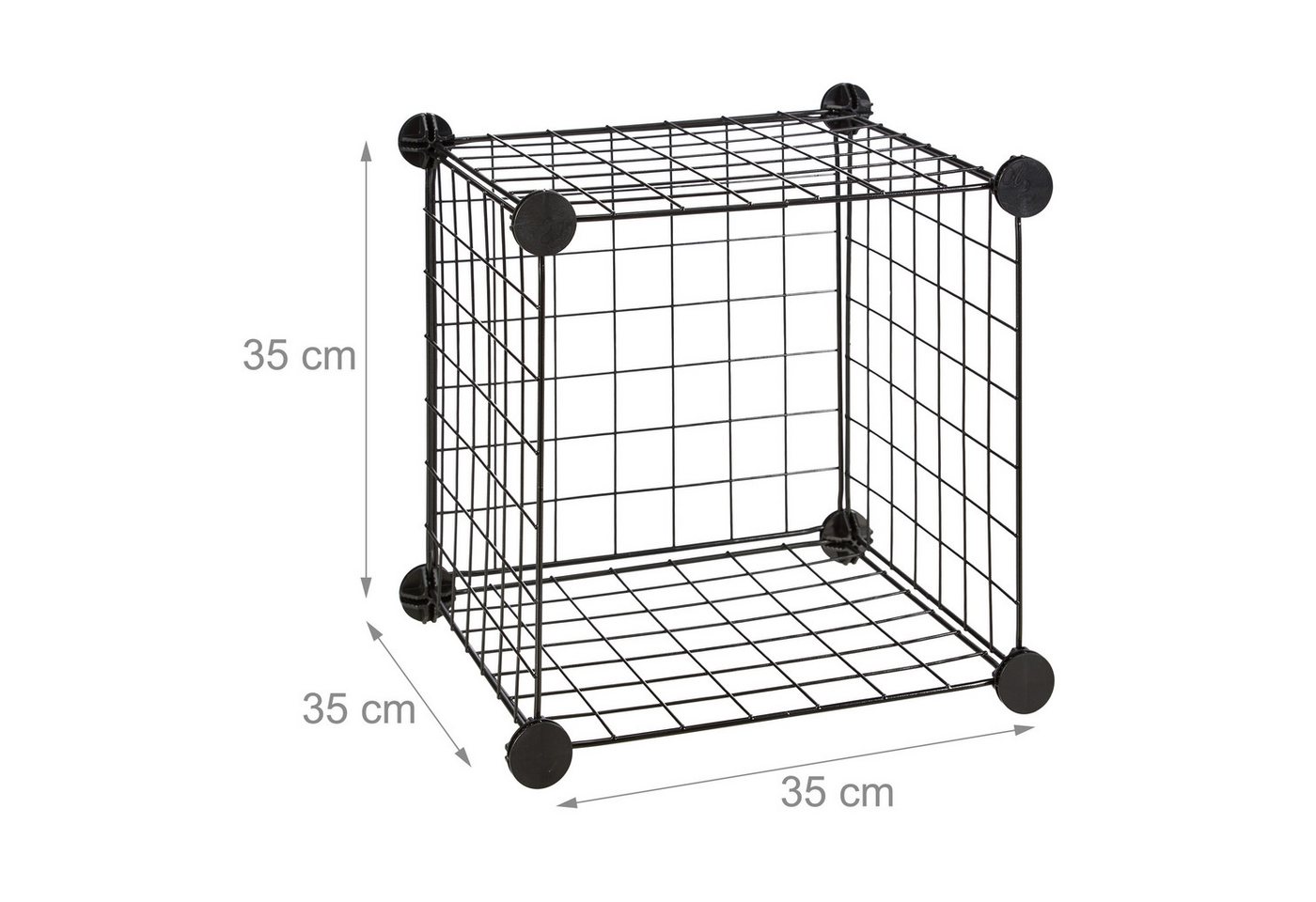 relaxdays Steckregal Regalsystem Drahtgitter 6 Fächer, 6-tlg., 35 x 35 cm – Bild 5 von 5