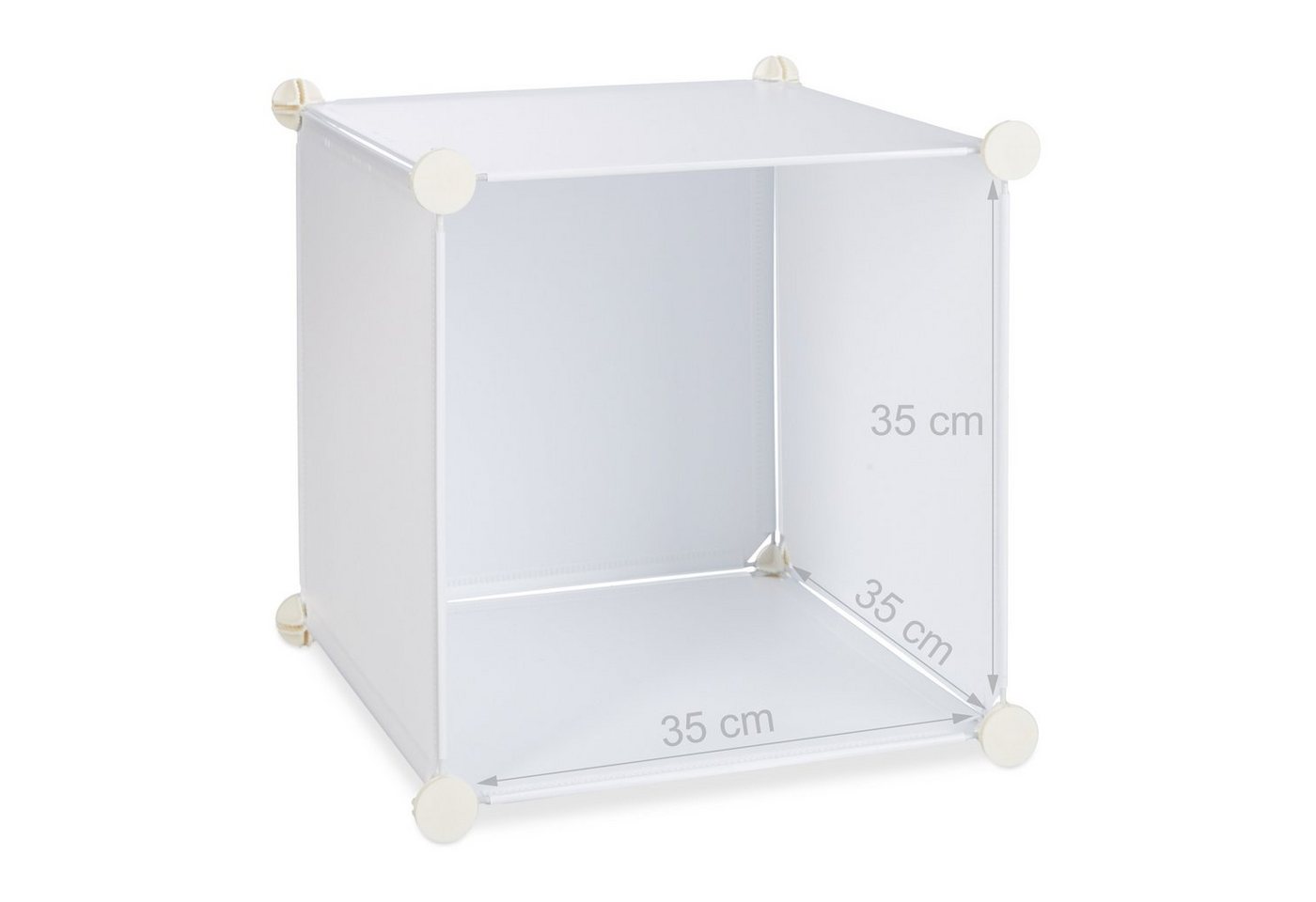 relaxdays Steckregal Regalsystem Kleiderschrank 11 Fächer, 116-tlg., weiß – Bild 5 von 5