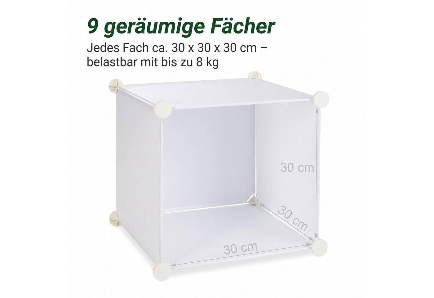 relaxdays Steckregal Regalsystem mit Türen, 1-tlg., weiß – Bild 5 von 5