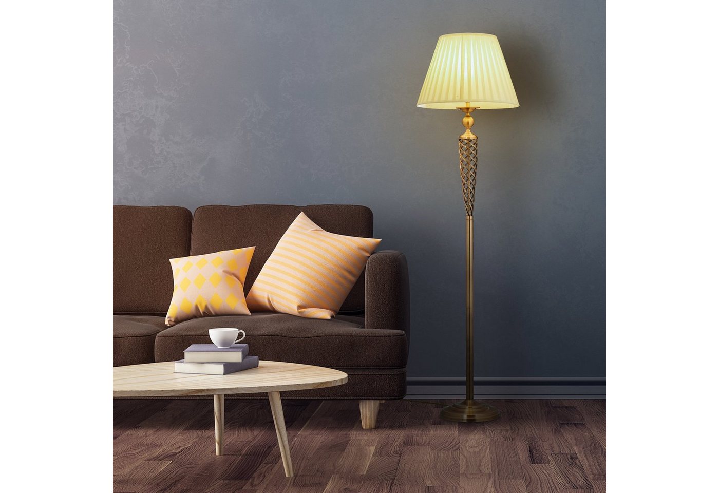 relaxdays Stehlampe antik, Ein-/Ausschalten per Fußschalter, E27-Fassung, max. 60 W (Leuchtmittel nicht enthalten) – Bild 2 von 5