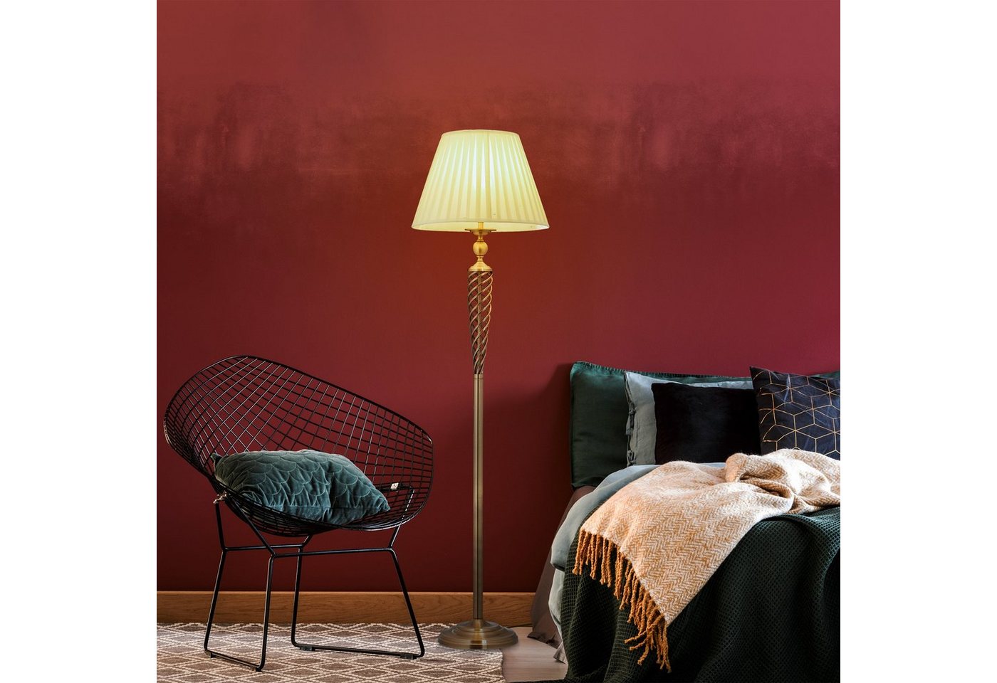 relaxdays Stehlampe antik, Ein-/Ausschalten per Fußschalter, E27-Fassung, max. 60 W (Leuchtmittel nicht enthalten) – Bild 5 von 5