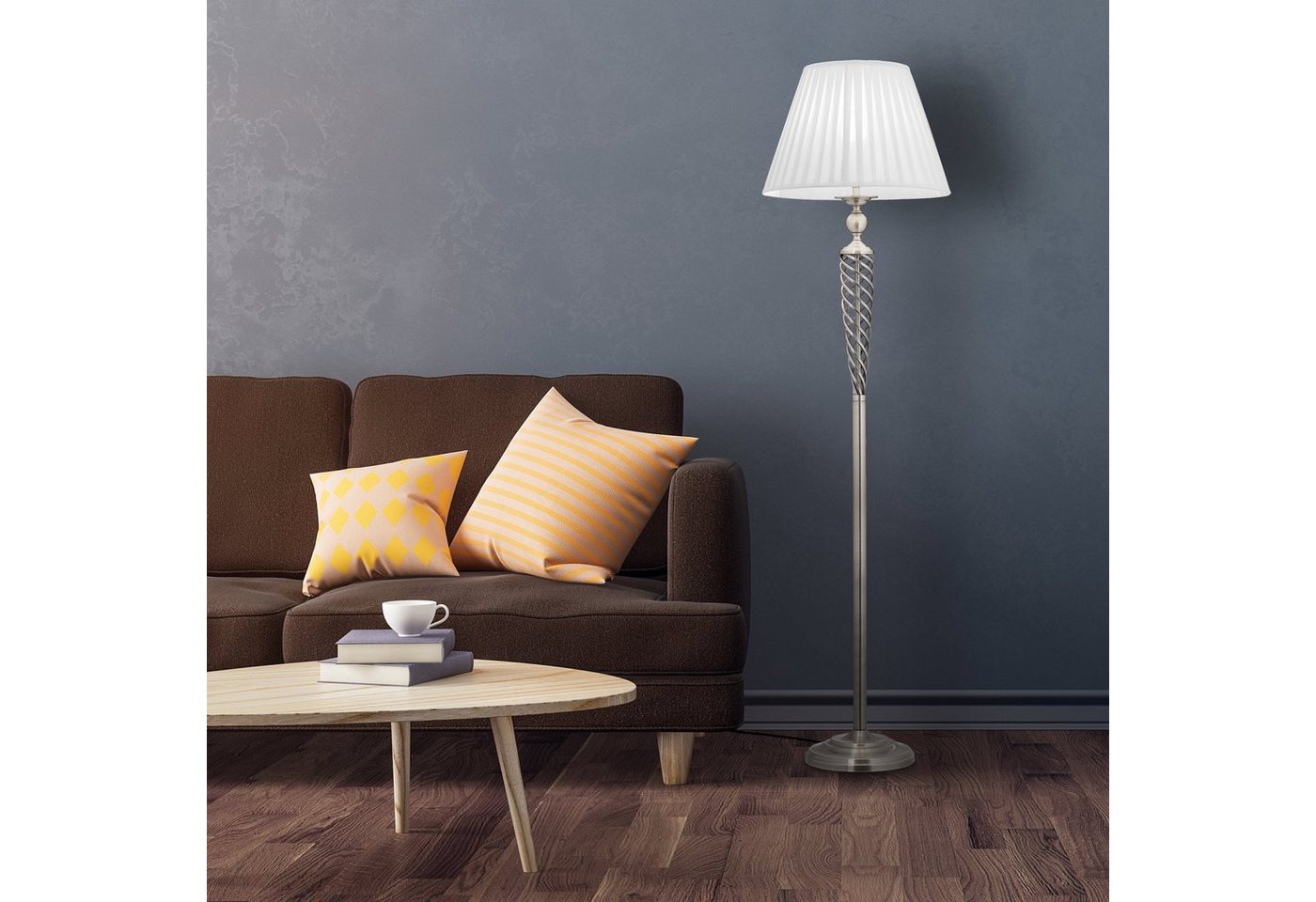 relaxdays Stehlampe antik, Stimmungsvolle Ambientebeleuchtung mit Trittschalter, E27 (max. 60 W), Leuchtmittel nicht enthalten – Bild 2 von 5