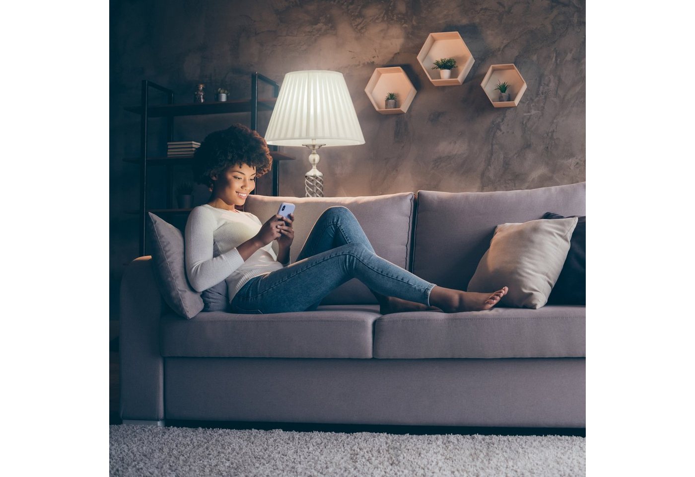 relaxdays Stehlampe antik, Stimmungsvolle Ambientebeleuchtung mit Trittschalter, E27 (max. 60 W), Leuchtmittel nicht enthalten – Bild 3 von 5