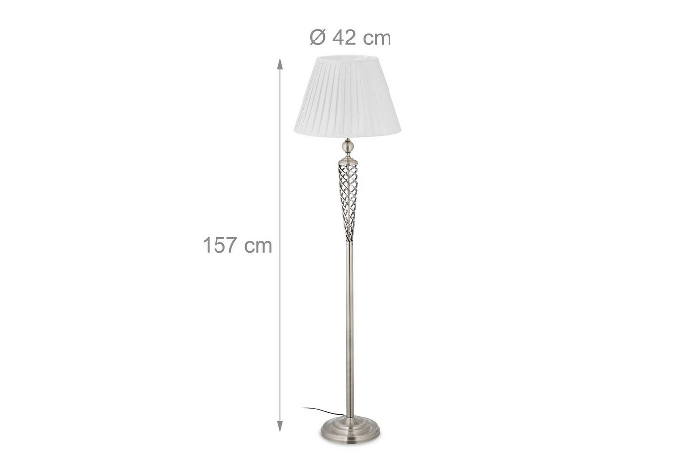 relaxdays Stehlampe antik, Stimmungsvolle Ambientebeleuchtung mit Trittschalter, E27 (max. 60 W), Leuchtmittel nicht enthalten – Bild 4 von 5