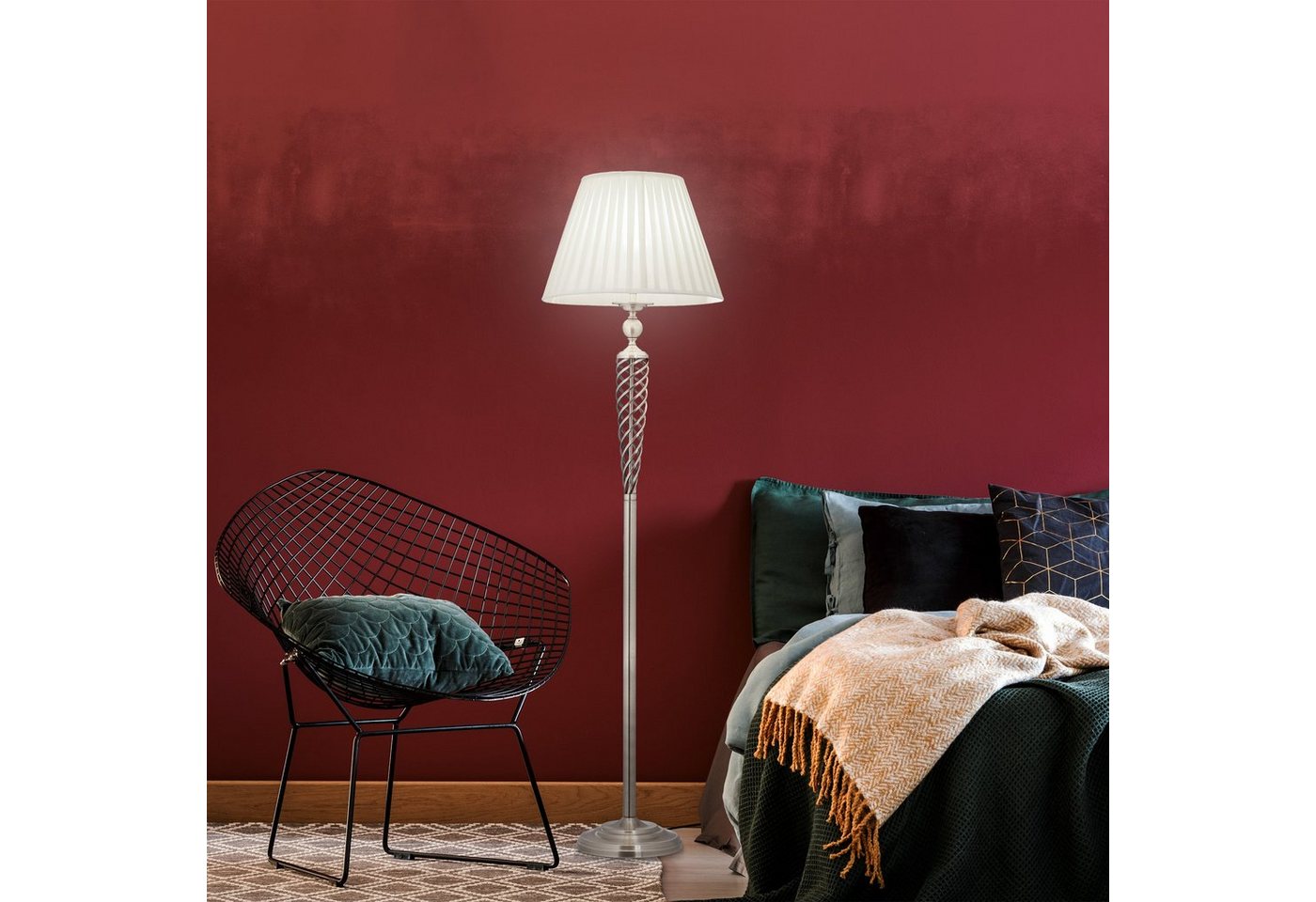 relaxdays Stehlampe antik, Stimmungsvolle Ambientebeleuchtung mit Trittschalter, E27 (max. 60 W), Leuchtmittel nicht enthalten – Bild 5 von 5