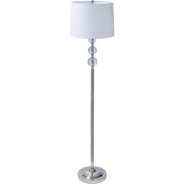 relaxdays Stehlampe Kristall, Bequeme Bedienung per Fußschalter, E27-Fassung (max. 60 W), Leuchtmittel nicht enthalten, weiß