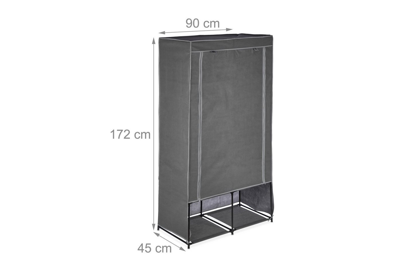 relaxdays Stoffschrank mit 6 Fächern (1-St) Anthrazit – Bild 4 von 5
