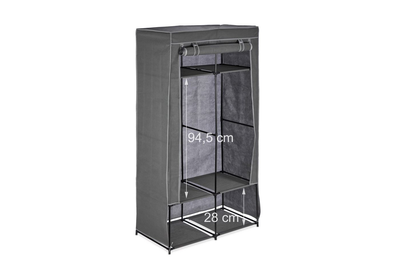 relaxdays Stoffschrank mit 6 Fächern (1-St) Anthrazit – Bild 5 von 5