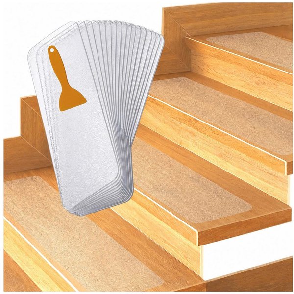 relaxdays Stufenmatte selbstklebend 15er Set, Rechteckig, Höhe: 0.5 mm, 15 x 81 cm