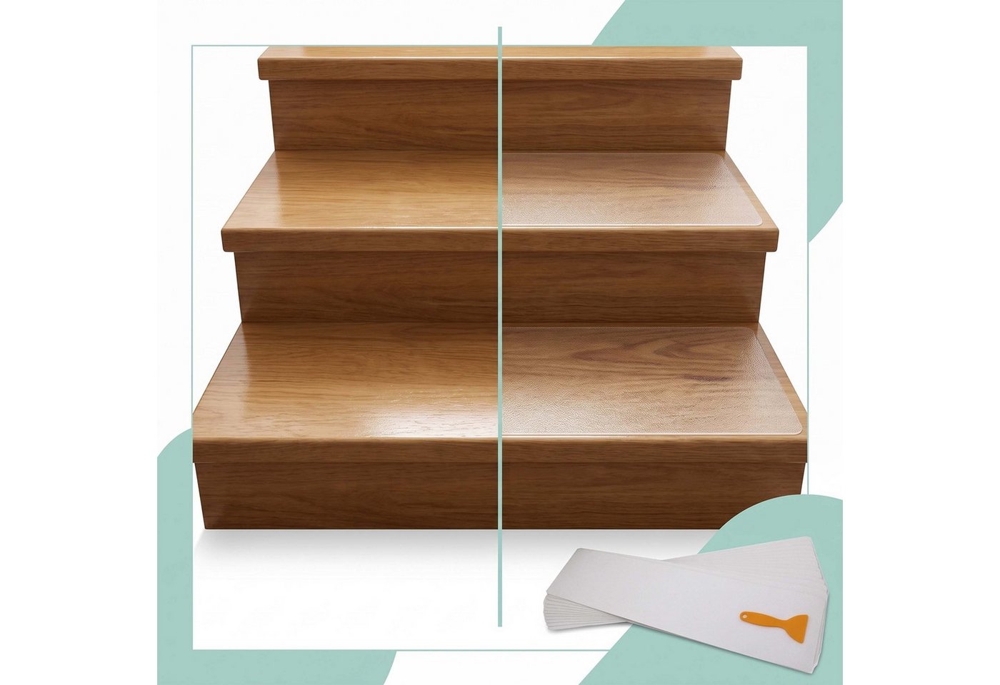 relaxdays Stufenmatte selbstklebend 15er Set, Rechteckig, Höhe: 0.5 mm, 15 x 60 cm – Bild 5 von 5