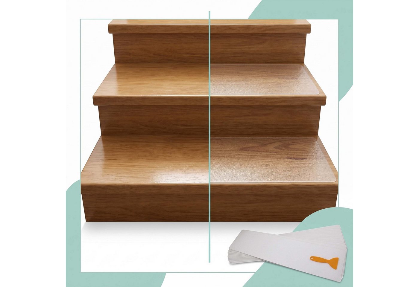 relaxdays Stufenmatte selbstklebend 15er Set, Rechteckig, Höhe: 0.5 mm, 10 x 60 cm – Bild 5 von 5
