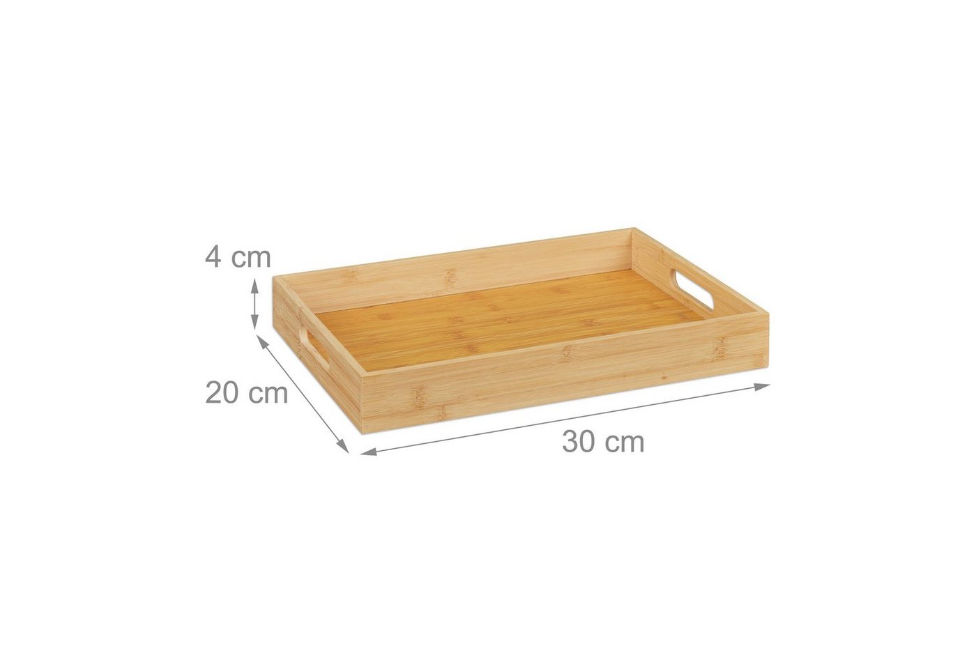 relaxdays Tablett aus Bambus, Bambus, (1-tlg) – Bild 4 von 5