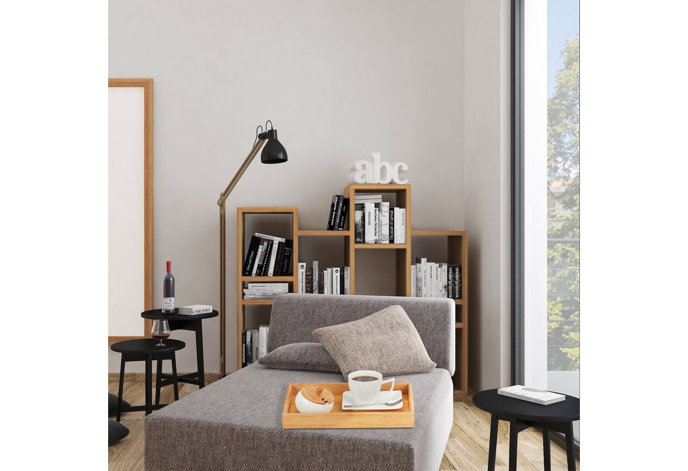 relaxdays Tablett aus Bambus, Bambus, (1-tlg) – Bild 5 von 5