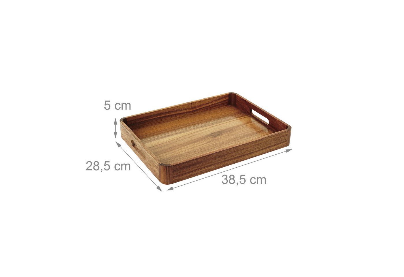relaxdays Tablett Serviertablett Akazienholz, Holz, (1-tlg) – Bild 4 von 5