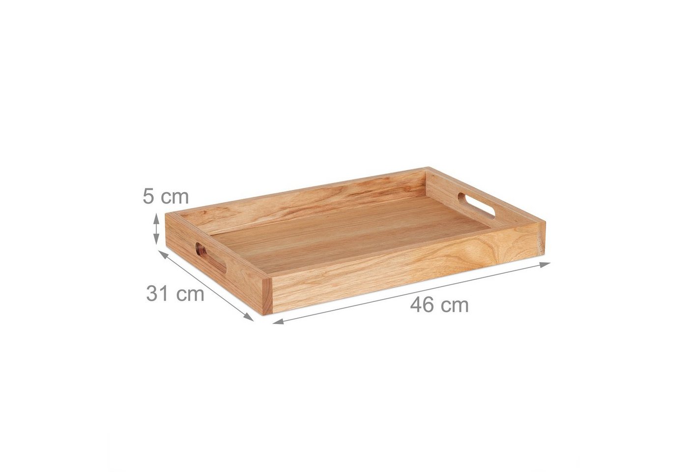 relaxdays Tablett Serviertablett aus Walnussholz & MDF, Holz, (1-tlg) – Bild 4 von 5