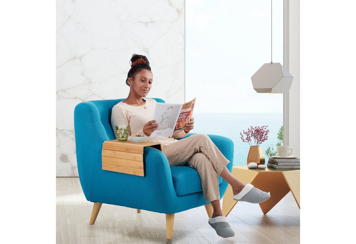 relaxdays Tablett Sofatablett Bambus, Bambus, (1-tlg) – Bild 2 von 5